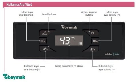 baymak duotec yoğuşmalı kombi kullanımı