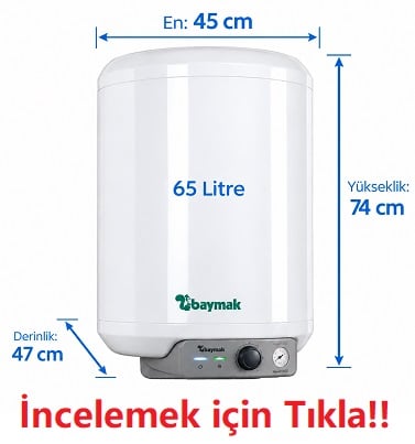 baymak auakonfor 65 litre termosifon ebatları