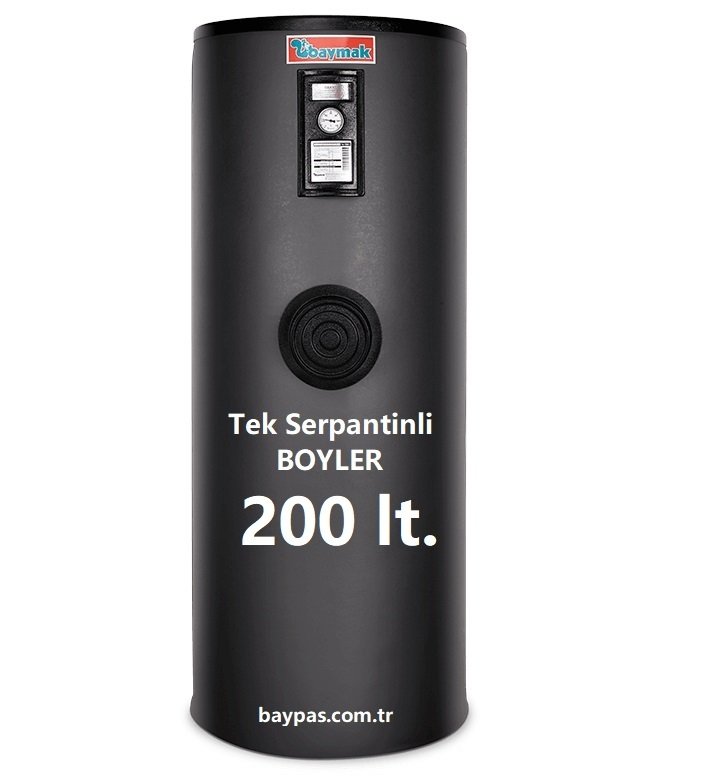 Baymak Tek Serpantinli Boyler 200 lt -Stoktan Tüm Türkiye'ye Hızlı Gönderim